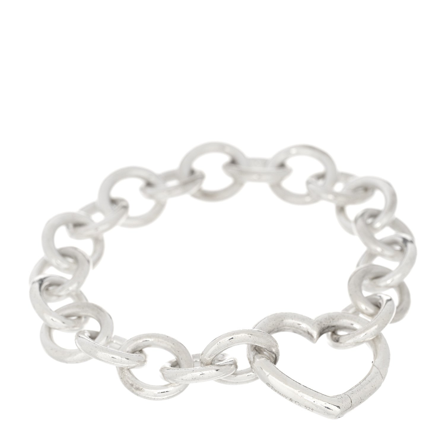 Tiffany Sterling Silver Open Heart Clasp Bracelet 1 of 3