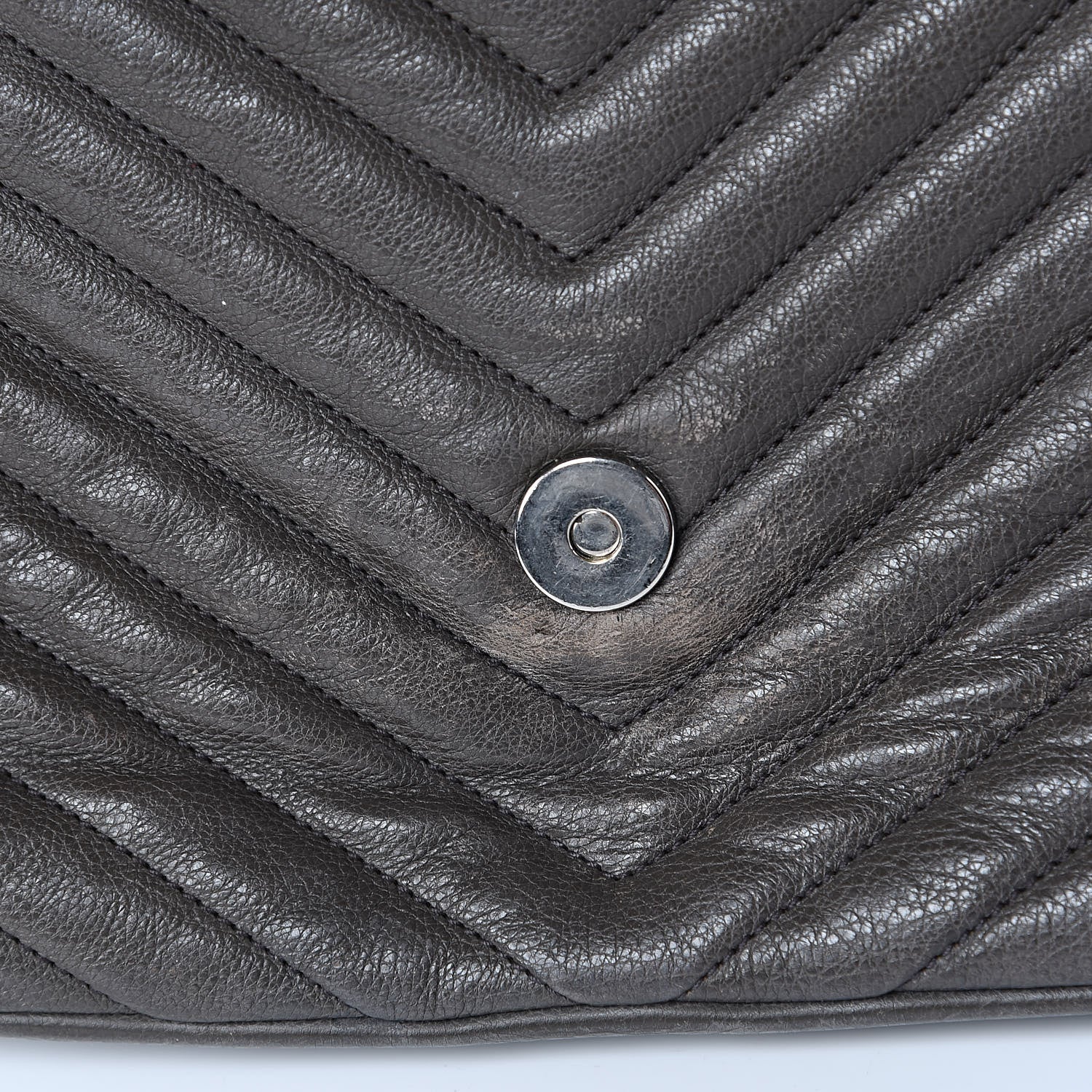 Saint Laurent Sheepskin Matelasse Chevron Monogram Large College Satchel Dark Anthracite 10 of 16