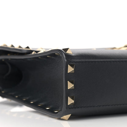 Valentino Garavani Vitello Medium Rockstud Flip Lock Crossbody Bag Black 5 of 8