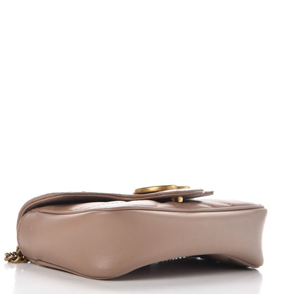Gucci Calfskin Matelasse Super Mini GG Marmont Shoulder Bag Porcelain Rose 4 of 12