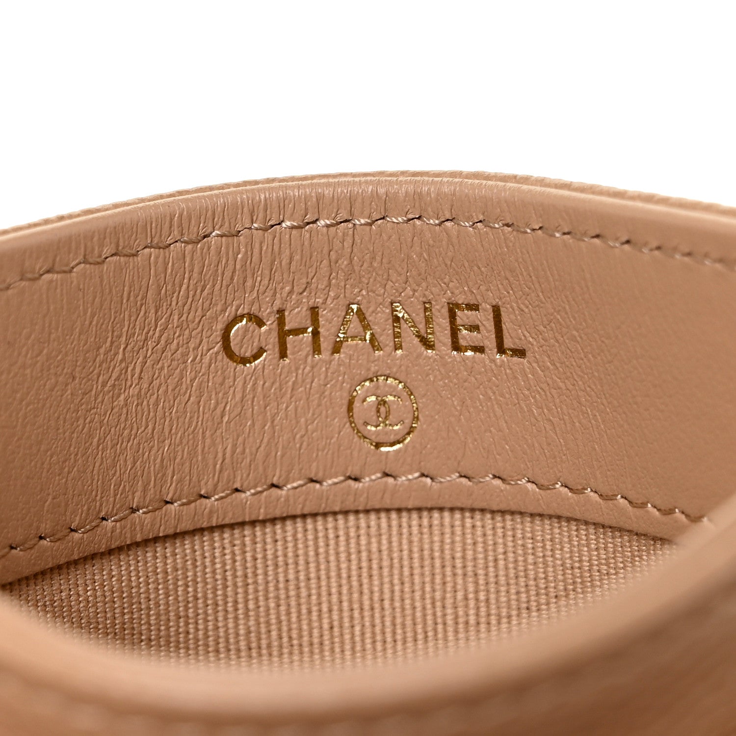 Chanel Caviar Quilted Crystal Card Holder Beige 6 of 11