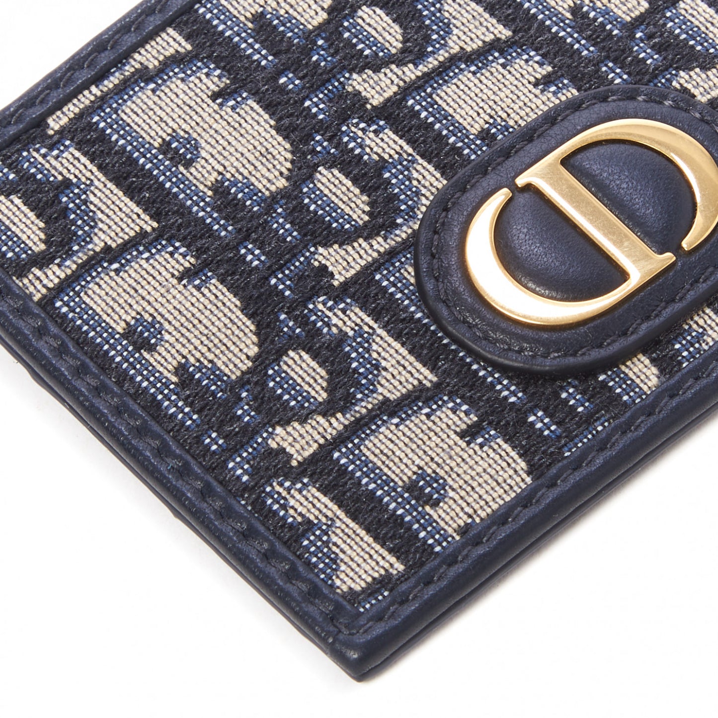 Oblique Calfskin Card Holder Black