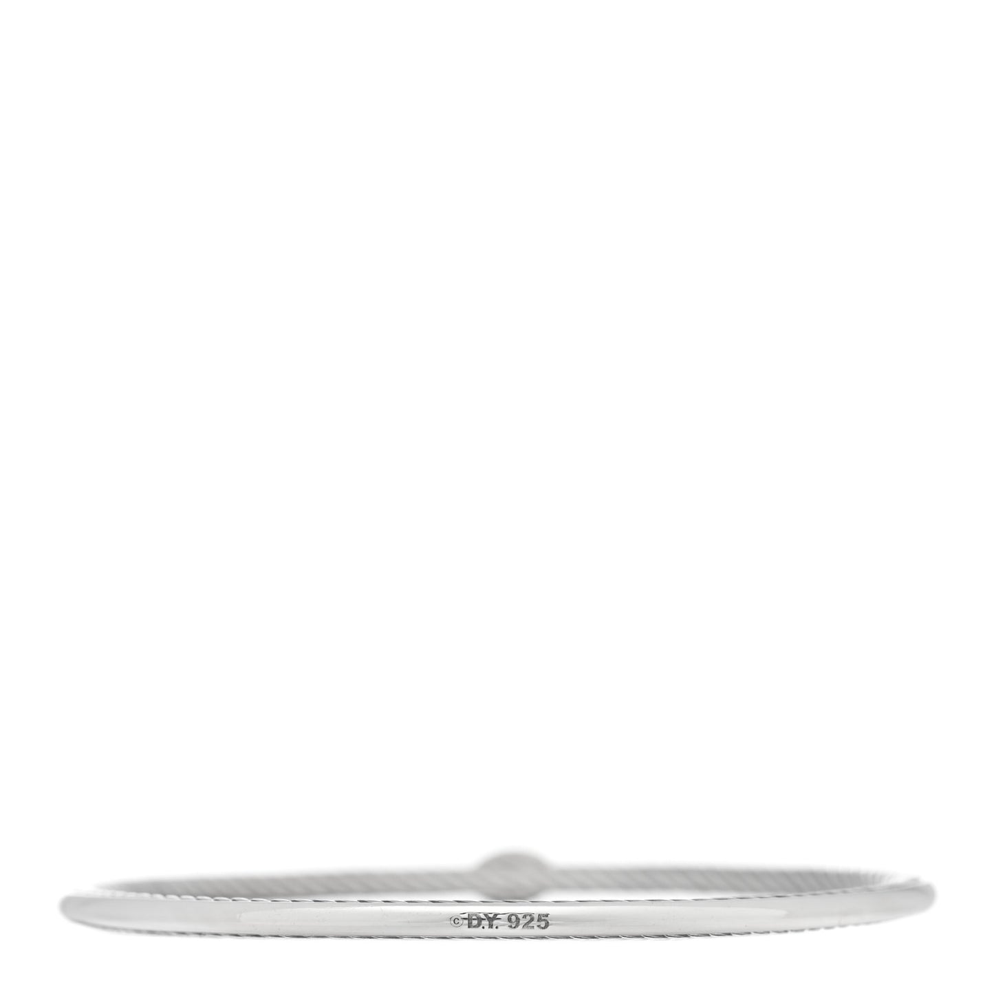 Sterling Silver Diamond 3mm Oval Cable Bangle Bracelet