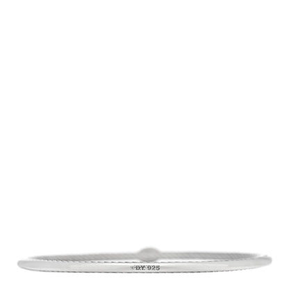 David Yurman Sterling Silver Diamond 3mm Oval Cable Bangle Bracelet 2 of 3