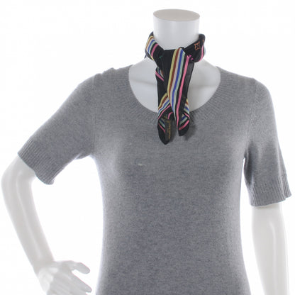 Louis Vuitton Cotton Monogram Multicolor Square Bandana Scarf Black 3 of 6
