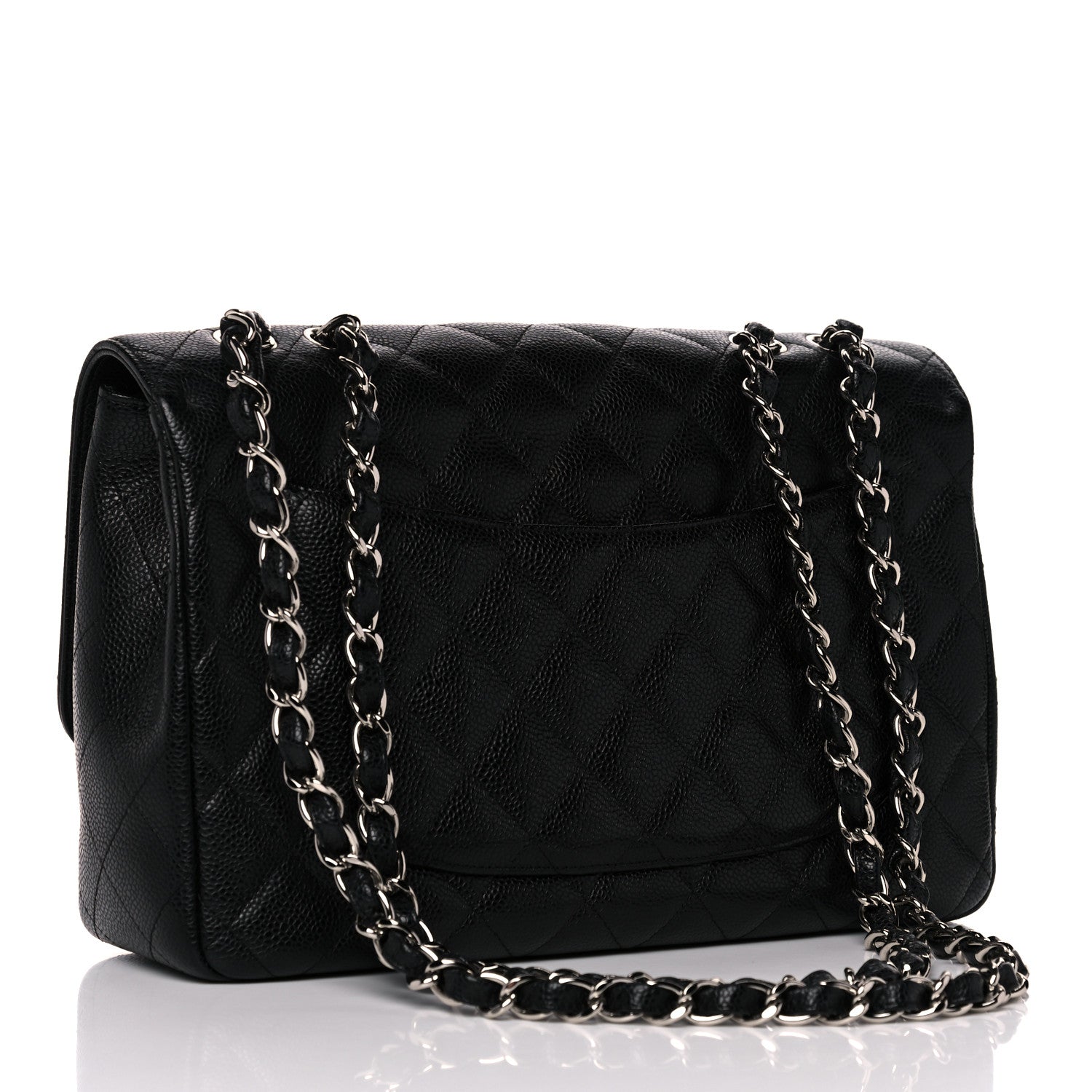 Chanel Caviar Quilted Jumbo Single Flap Black 3 of 10