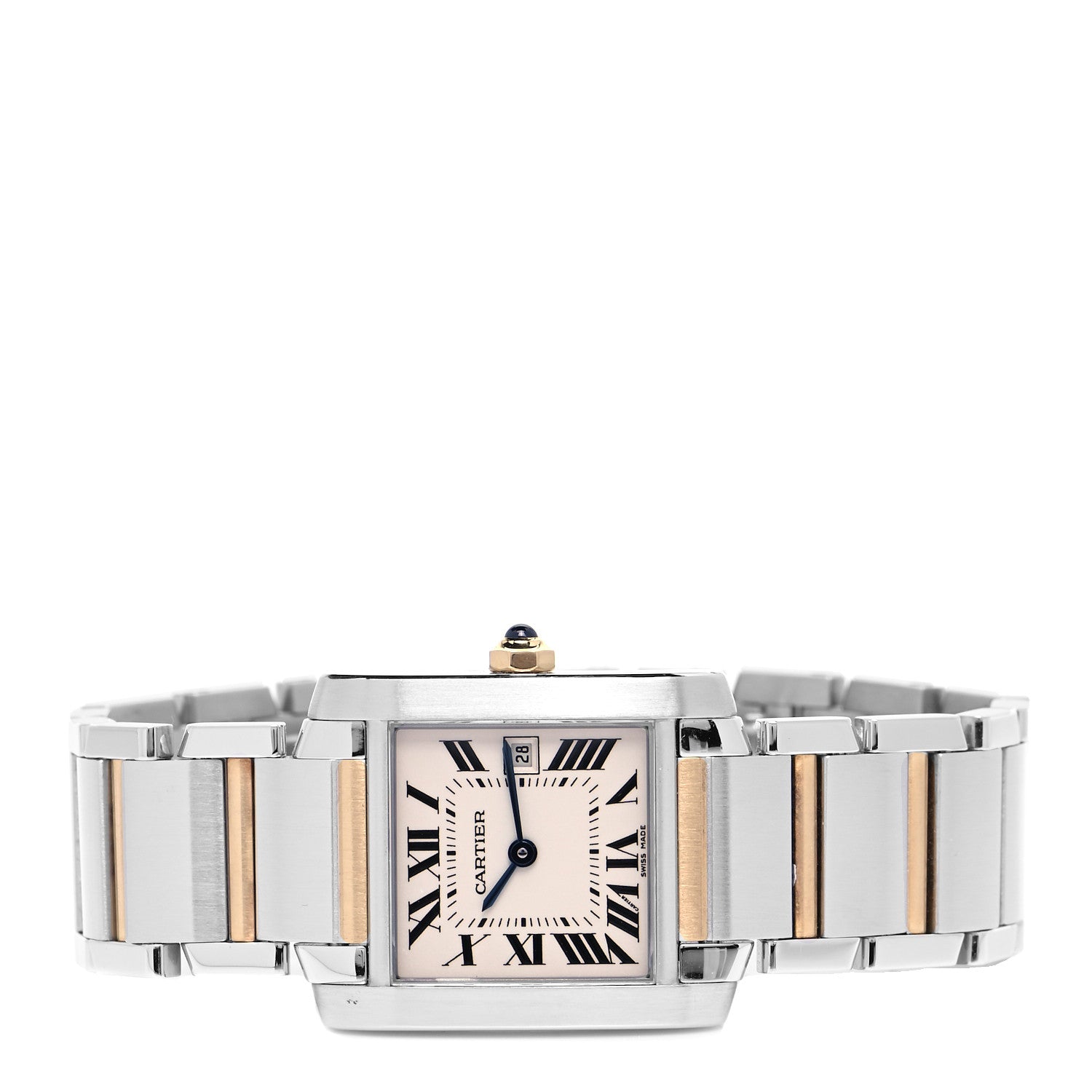 Cartier Stainless Steel 18K Yellow Gold 25mm Tank Francaise Quartz Watch 2 of 5