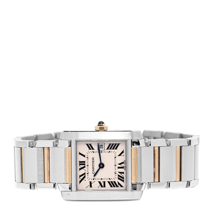 Cartier Stainless Steel 18K Yellow Gold 25mm Tank Francaise Quartz Watch 2 of 5