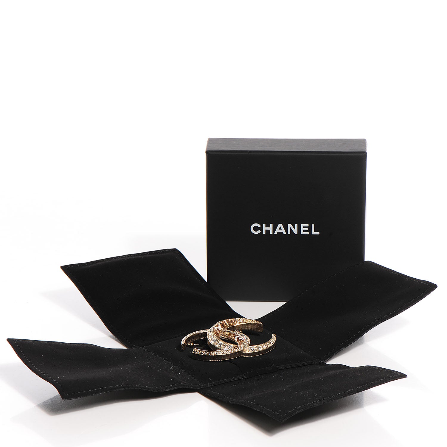 Chanel Crystal Large CC Brooch Gold 5 of 5