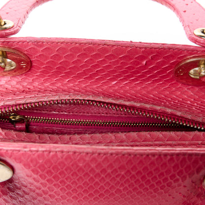 Christian Dior Snakeskin Medium Lady Dior Pink 13 of 13