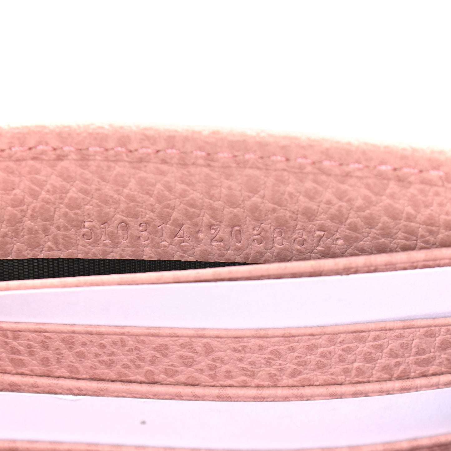 Dollar Calfskin Interlocking G Chain Wallet Soft Pink
