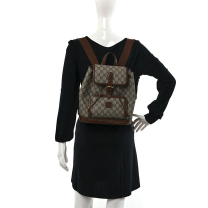 Gucci GG Supreme Monogram Azalea Calfskin Retro Interlocking G Buckle Backpack Beige Ebony Brown Sugar 2 of 11