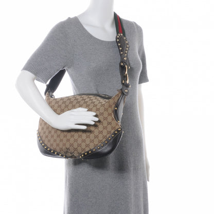 Gucci Monogram Borchie Studded Hobo Ebony 2 of 7