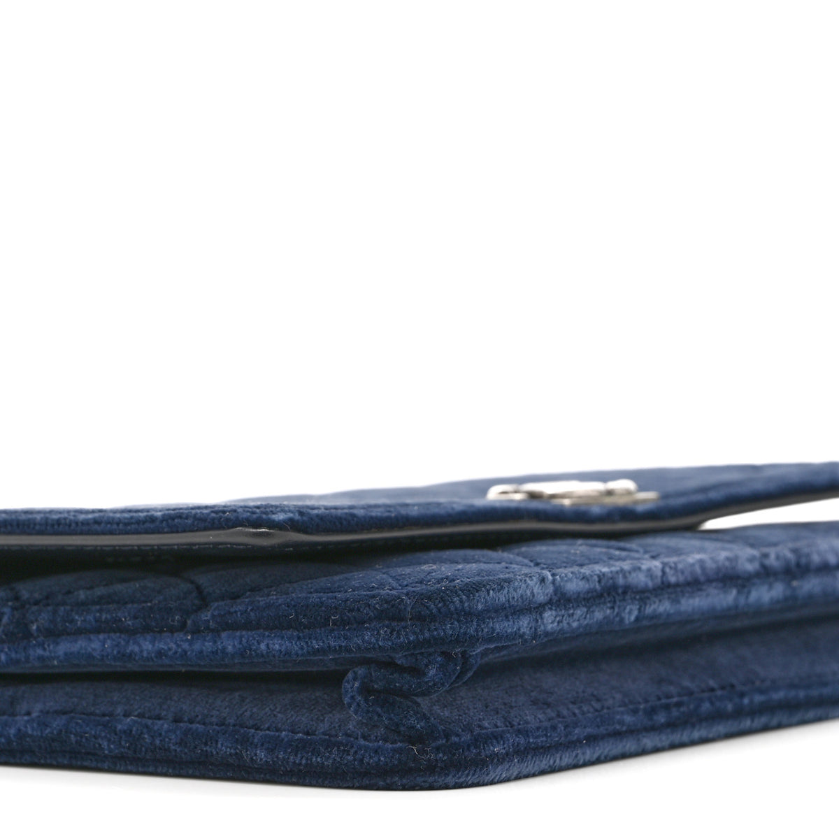 Velvet Quilted Boy Wallet On Chain WOC Blue