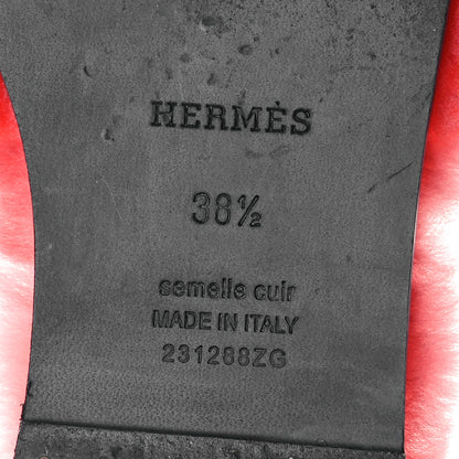 Hermes Woolskin Oran Sandals 38.5 Rose Du Desert 7 of 8