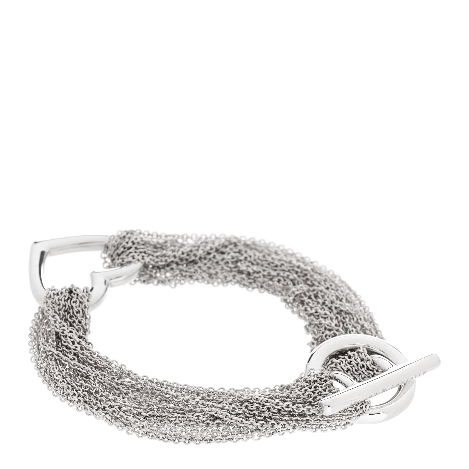 Tiffany Sterling Silver Open Heart Multi Strand Bracelet 3 of 4