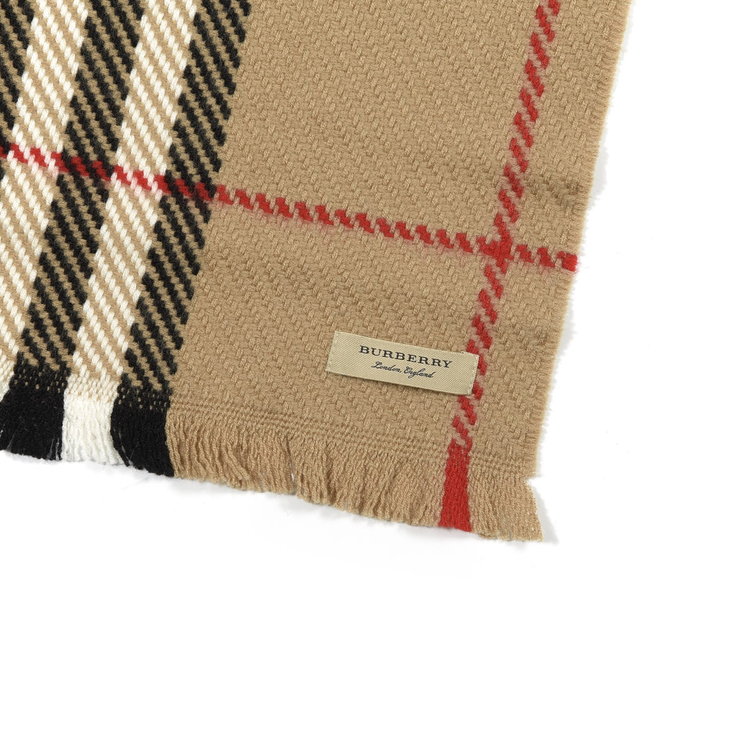 Burberry Wool Giant Check Color Block Scarf Bright Hydrangea Blue 3 of 3