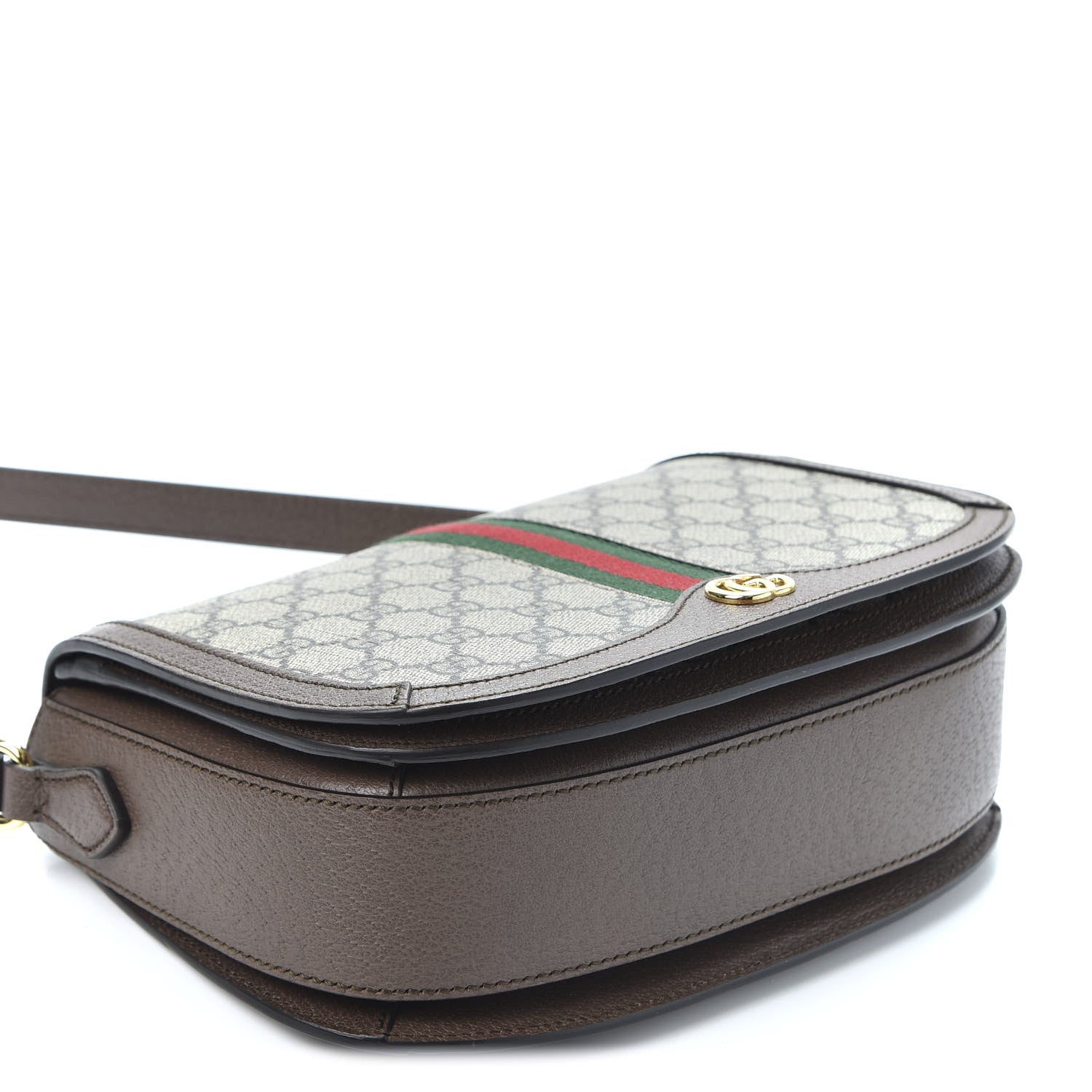 Gucci GG Supreme Monogram Web Small Ophidia Flap Messenger Bag Brown 3 of 10