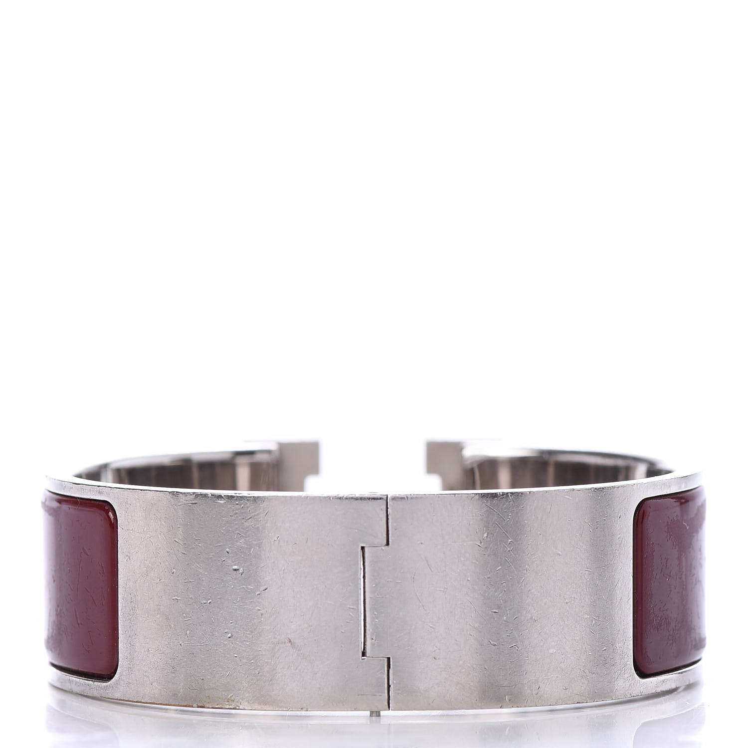 Hermes Enamel Wide Clic Clac H Bracelet PM Rouge H 3 of 5