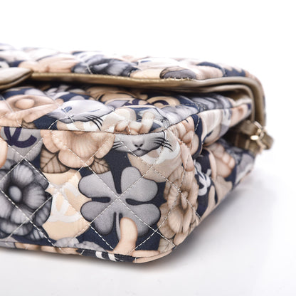 Chanel Nylon Quilted Medium Cat Emoticon Double Flap Navy Gold 7 of 14