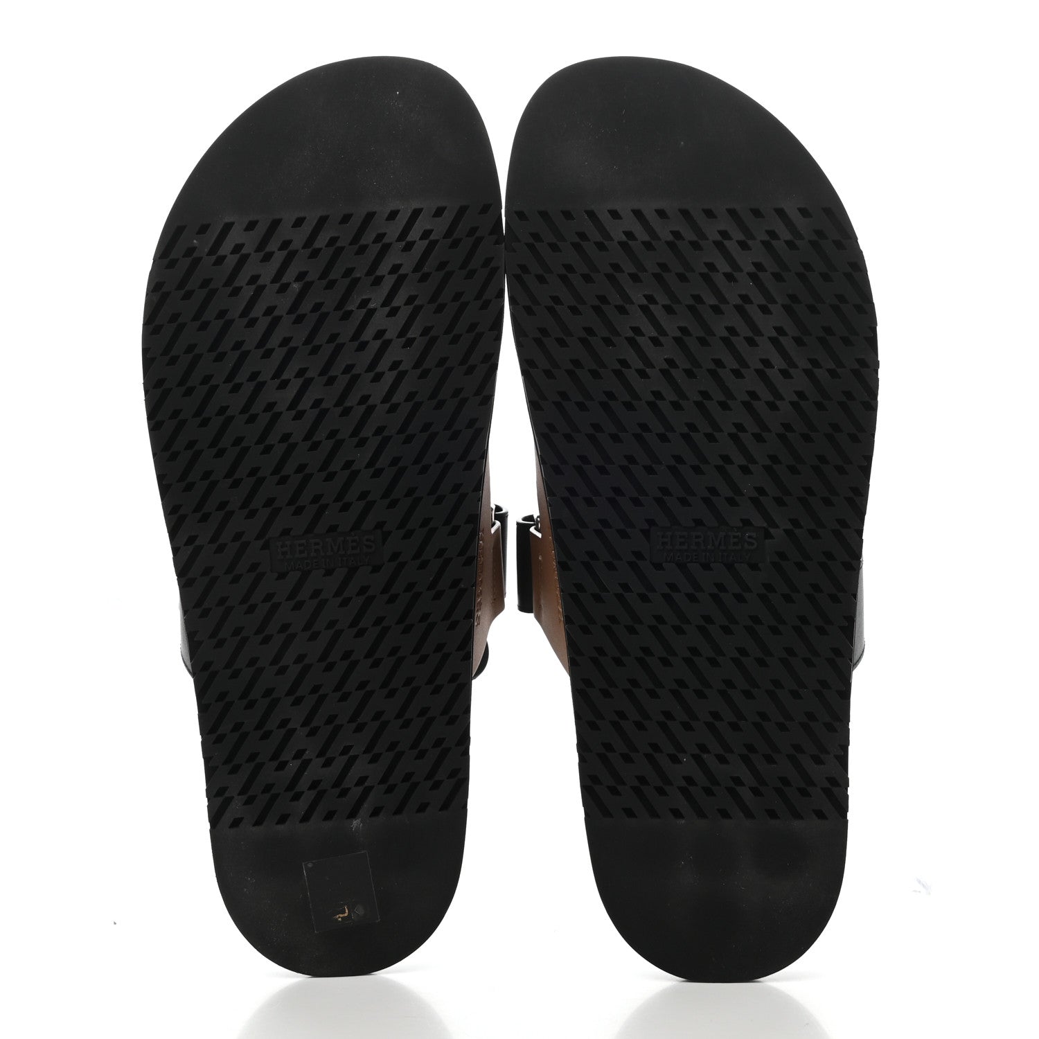 Hermes Calfskin Mens Chypre Sandals 45 Naturel Safari Black 5 of 15