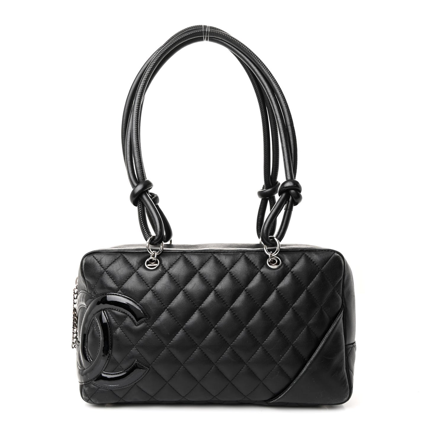 Calfskin Quilted Large Cambon Bowler Black