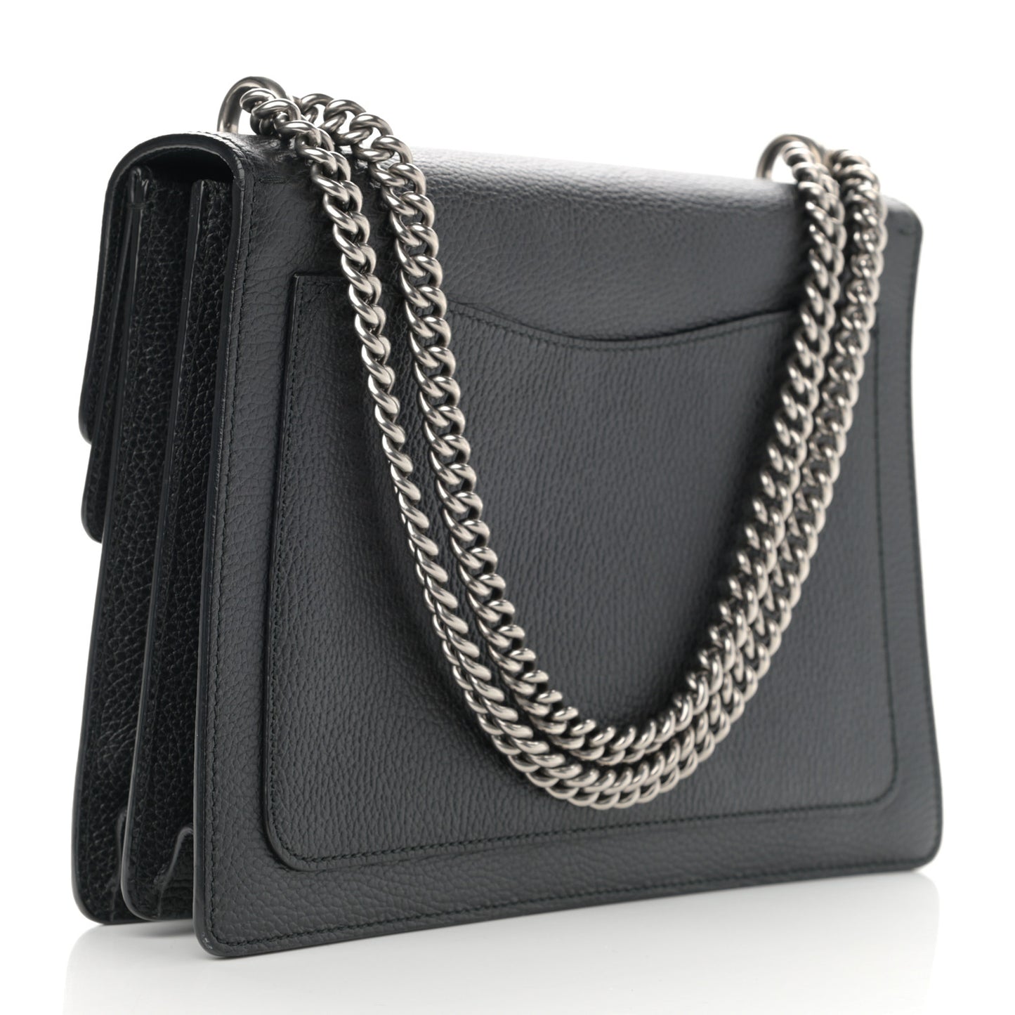 Dollar Calfskin Crystal Medium Dionysus Shoulder Bag Black Black Diamond