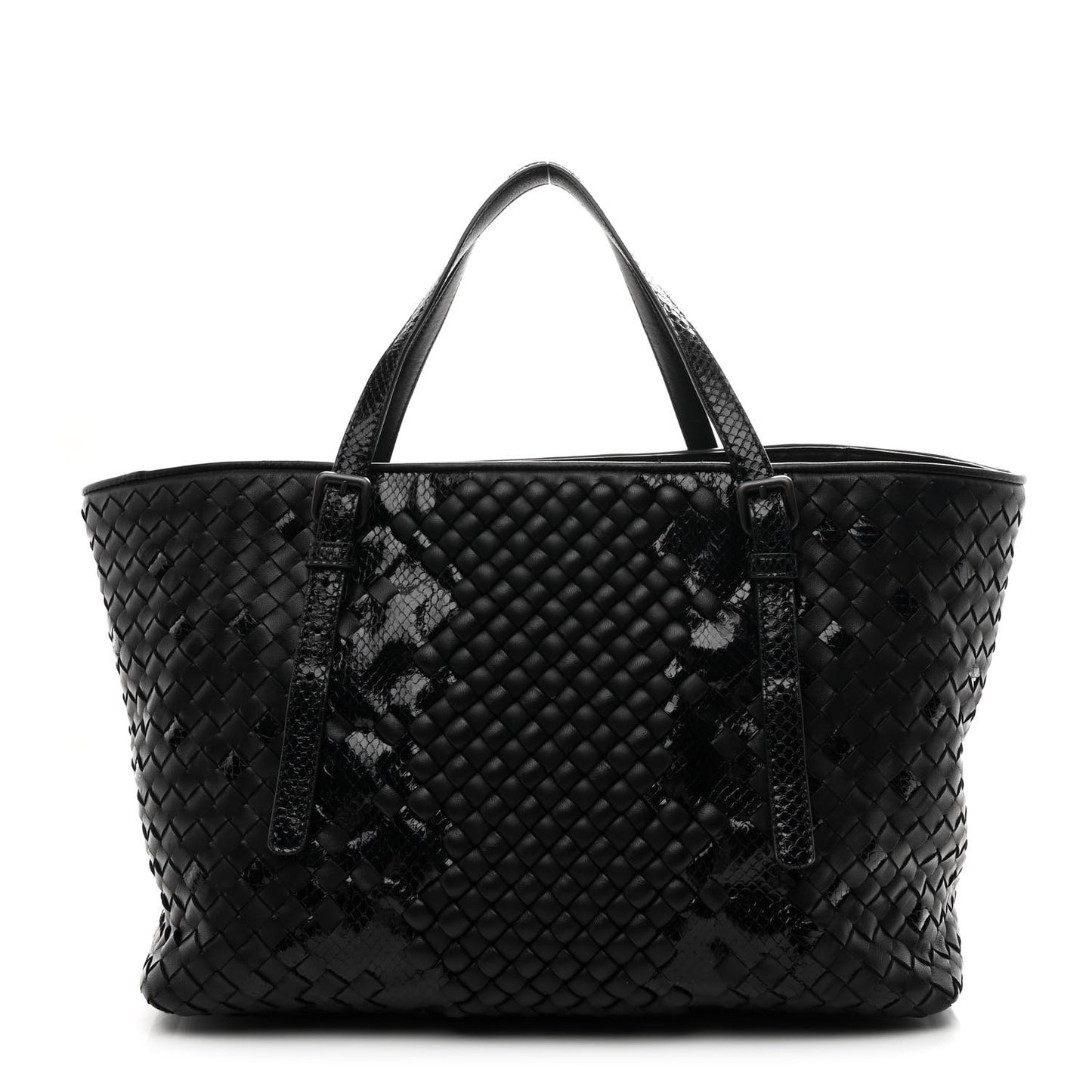 Nappa Ayers Intrecciato Medium Seamless Tote Black