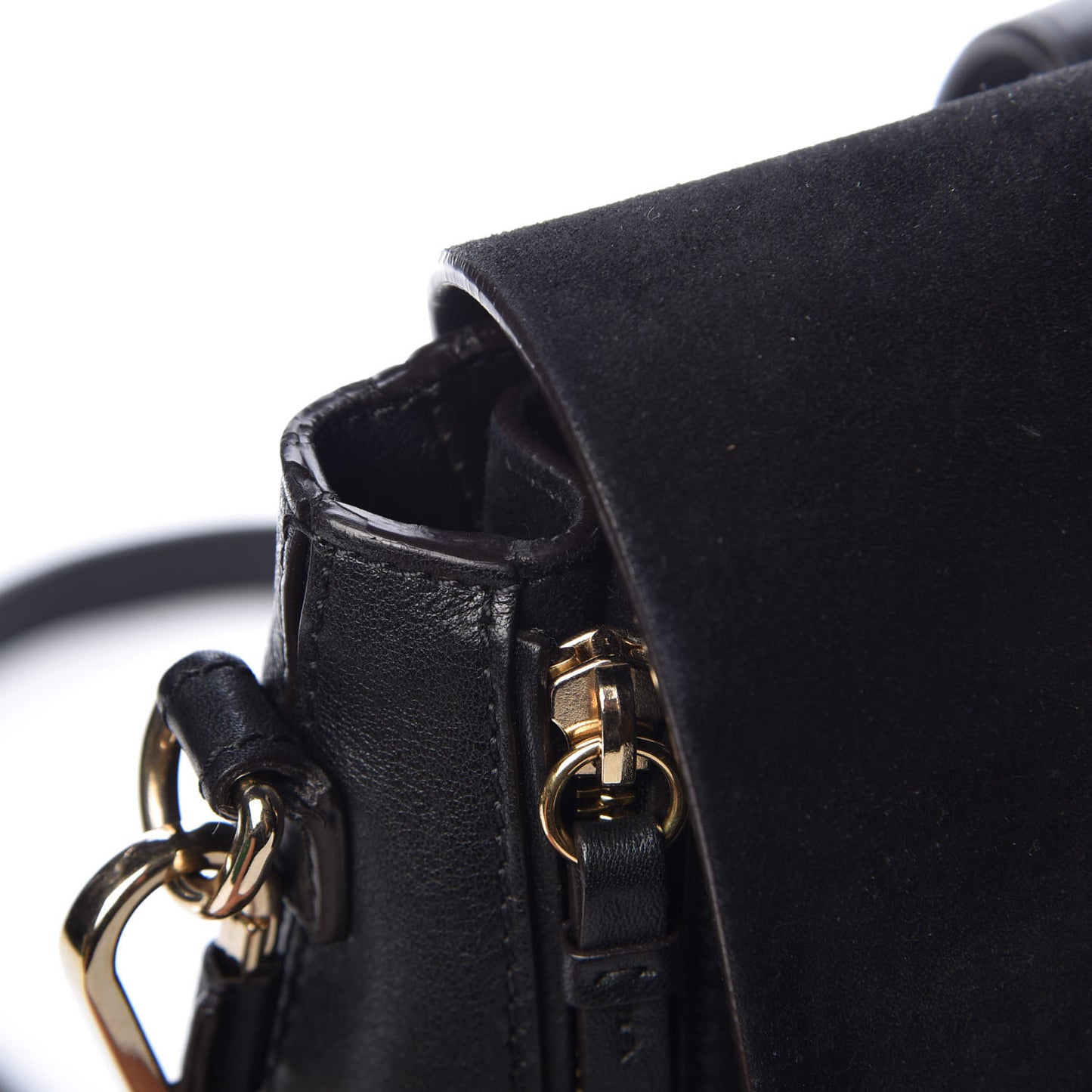 Suede Calfskin Medium Faye Backpack Black