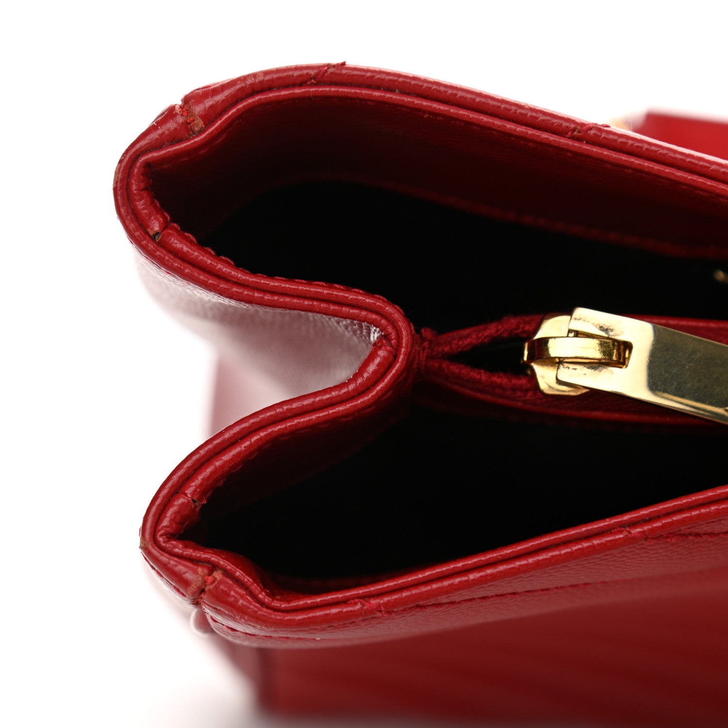 Saint Laurent Grain De Poudre Matelasse Chevron Monogram Shopping Bag Red 11 of 12