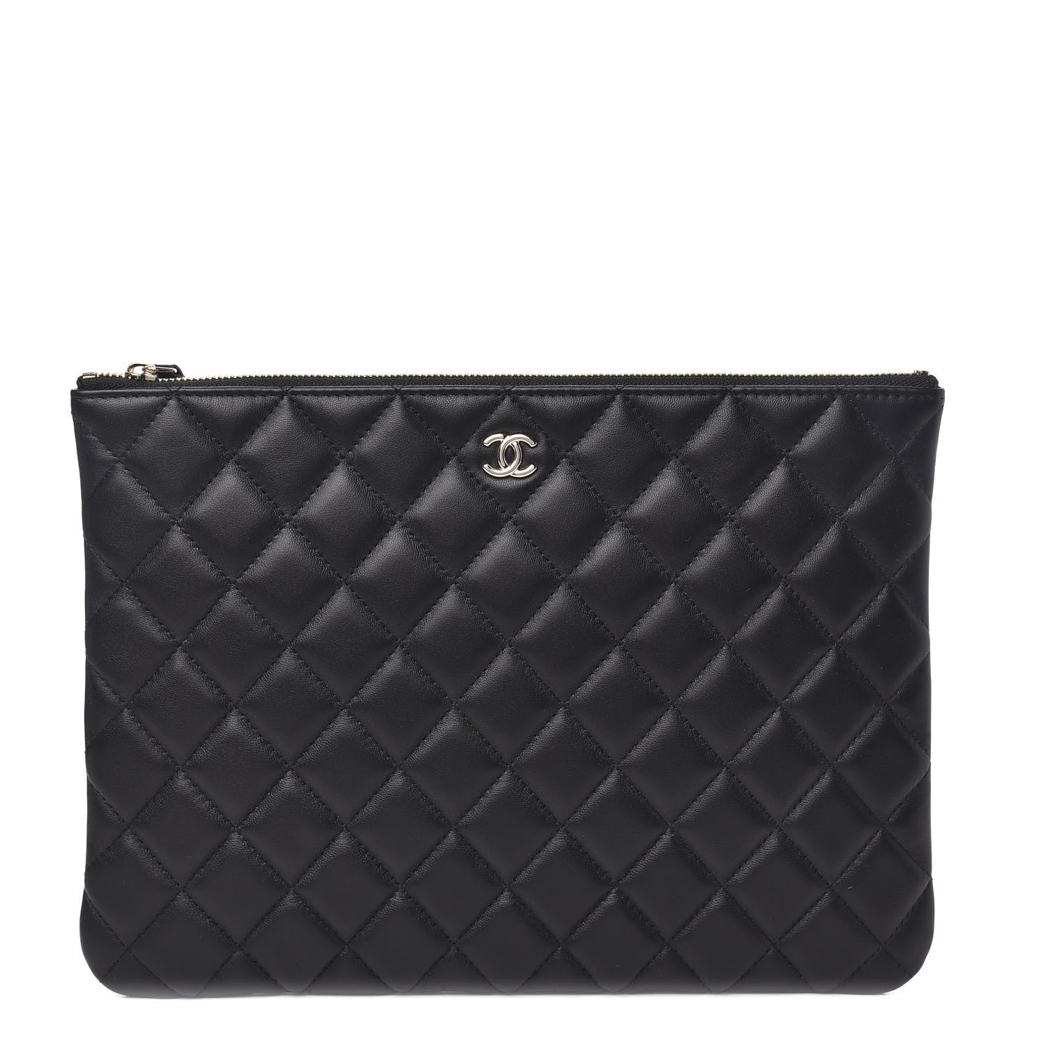 Chanel Lambskin Quilted Medium Cosmetic Case Black 1 of 8