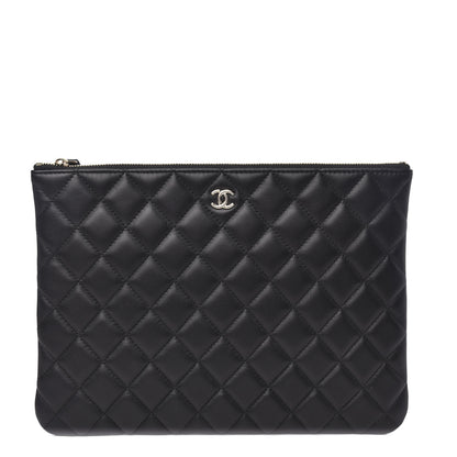 Chanel Lambskin Quilted Medium Cosmetic Case Black 1 of 8