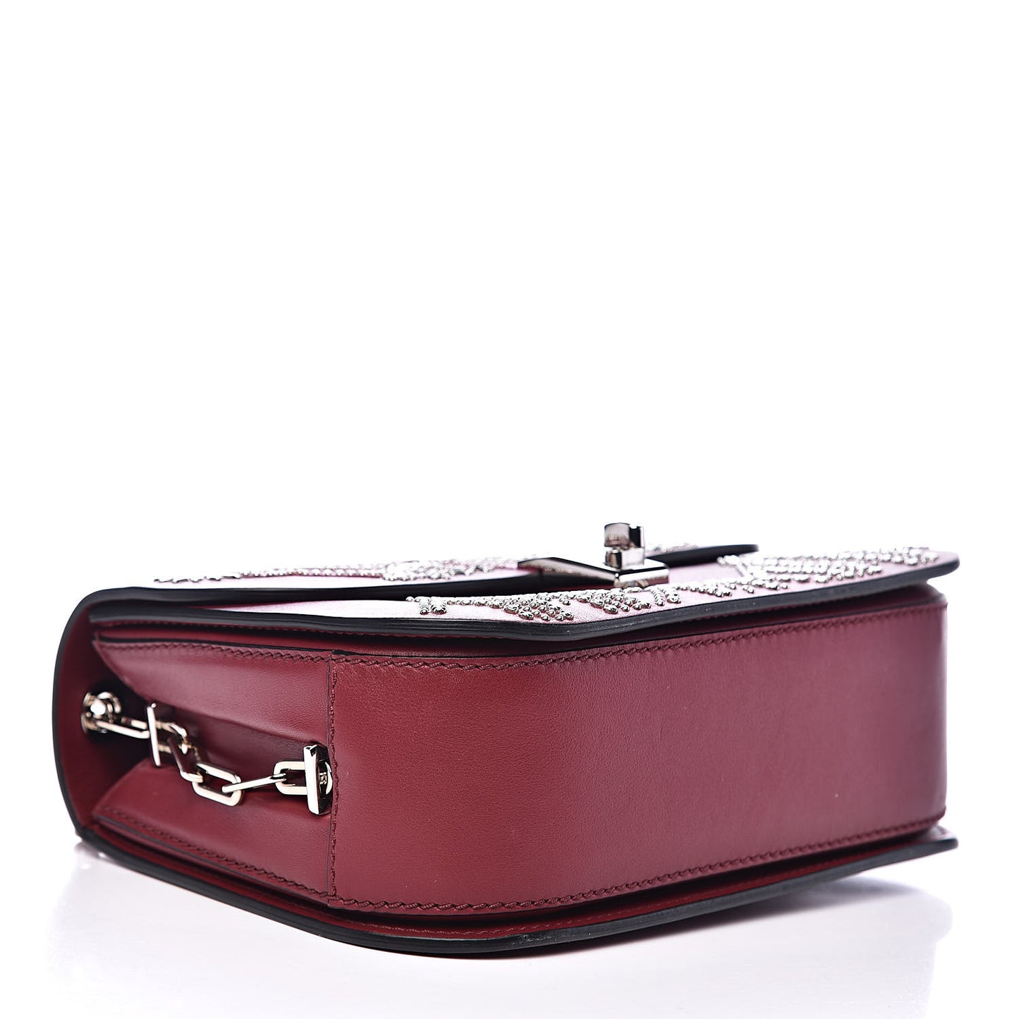 Vitello Loveblade Embellished Chain Flap Bag Rubino