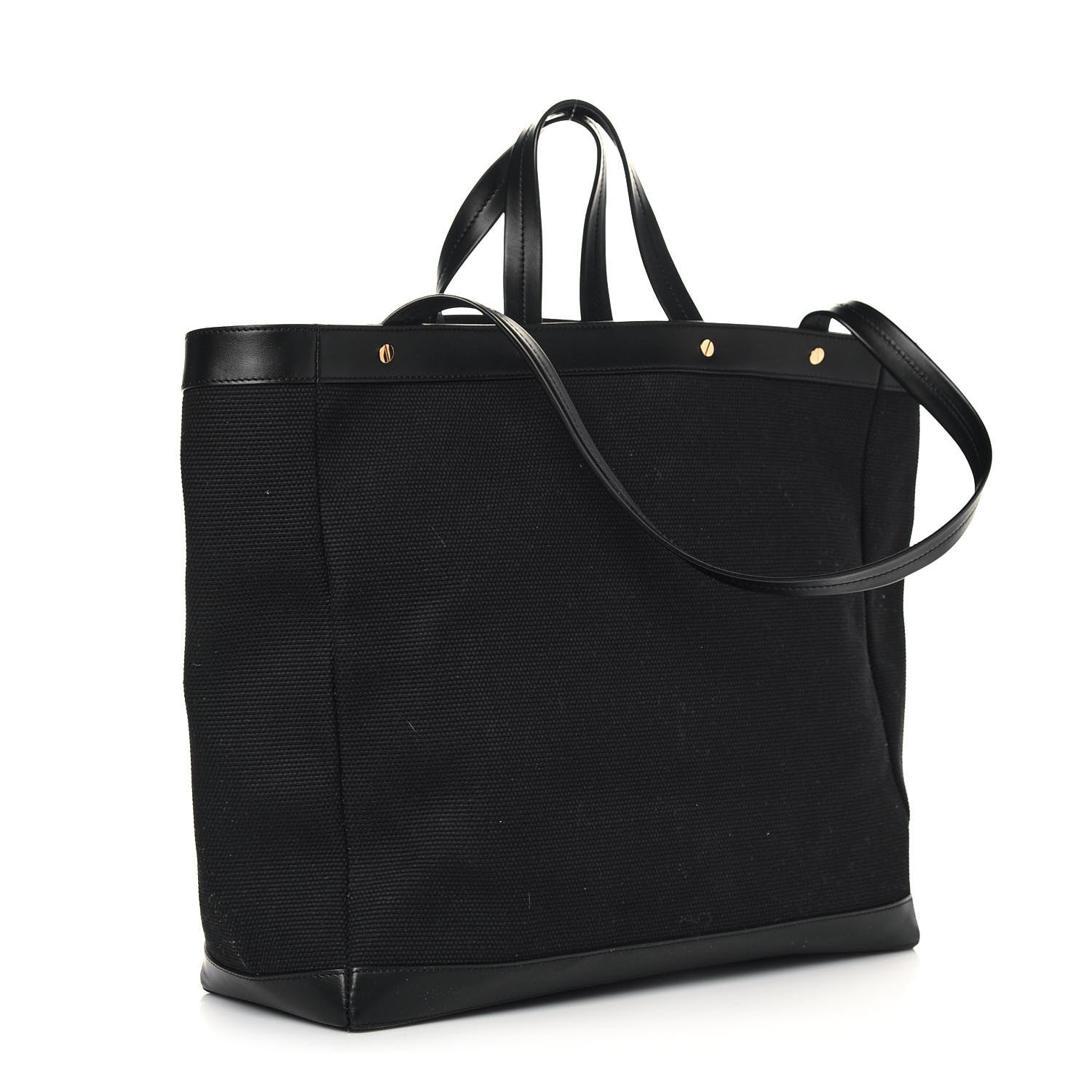 Tom Ford Canvas Calfskin Logo Tote Black 3 of 11