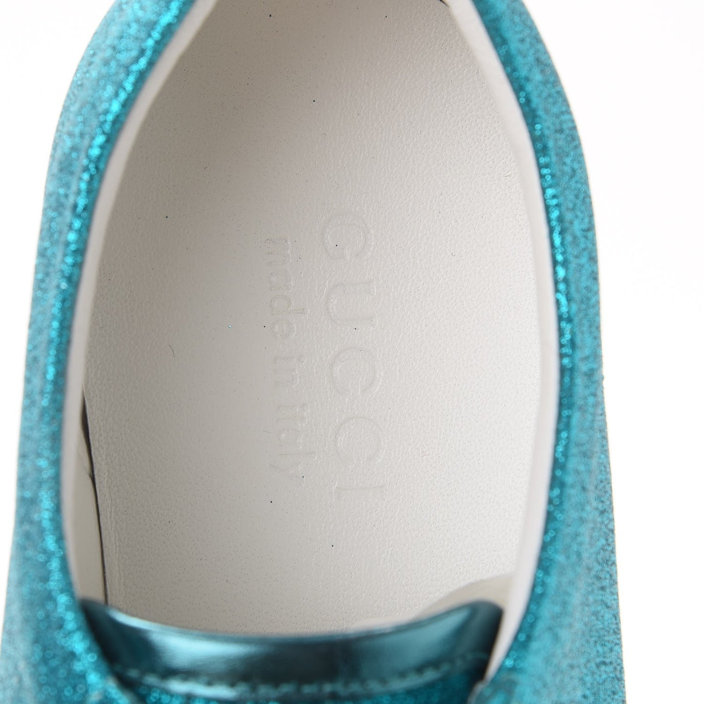 Glitter Fabric Web Studded Sneakers 9 Teal