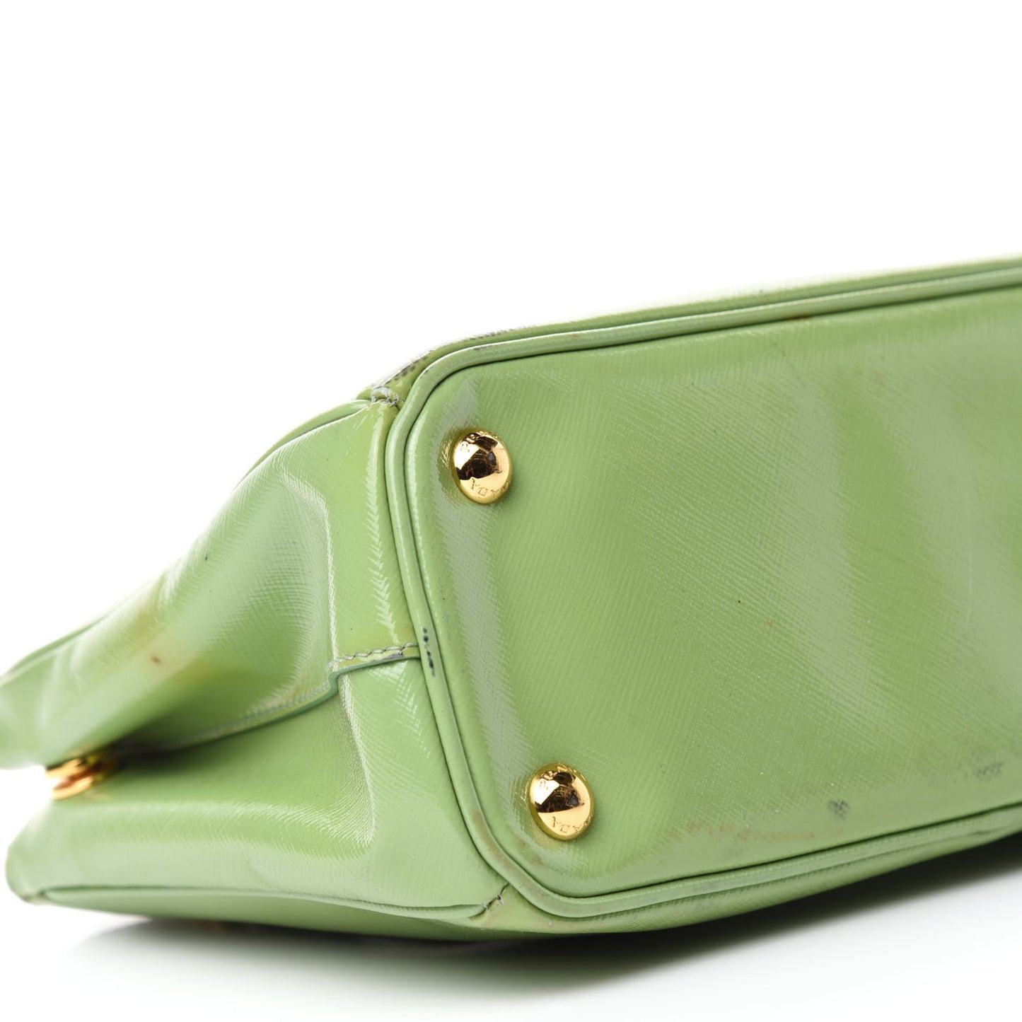 Saffiano Vernice Mini Galleria Double Zip Tote Green