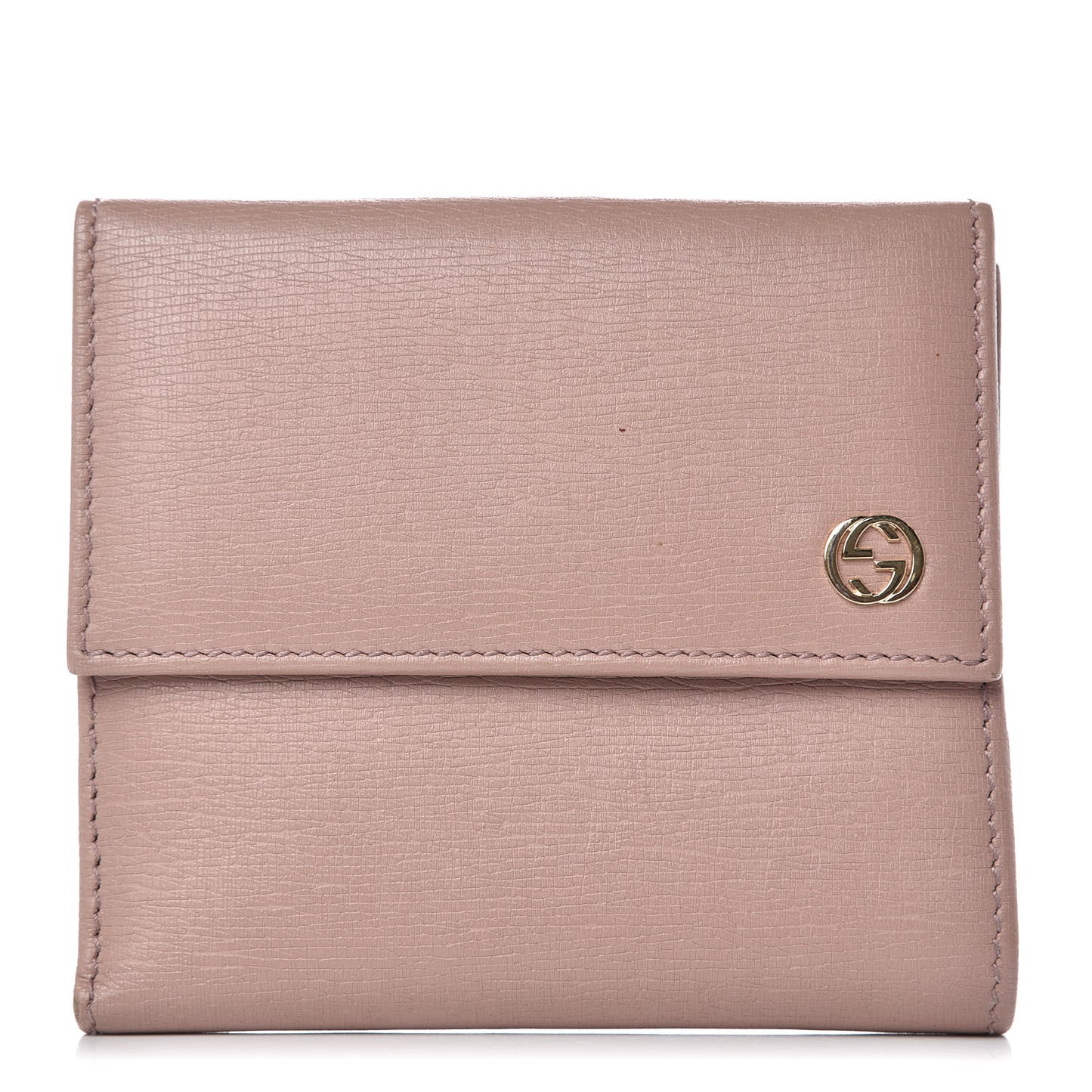 Calfskin Interlocking G French Flap Wallet Antique Rose
