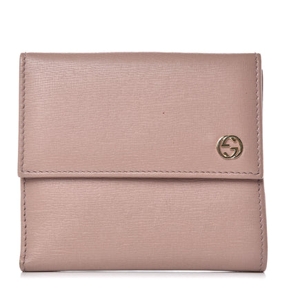 Gucci Calfskin Interlocking G French Flap Wallet Antique Rose 1 of 11