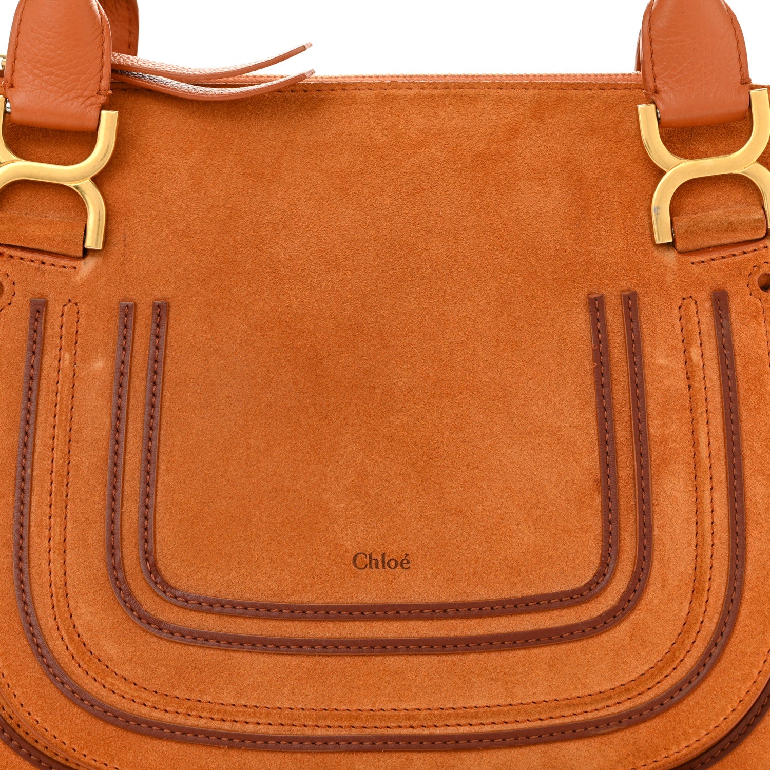 Chloe Suede Calfskin Braided Medium Marcie Double Carry Henna Orange 8 of 12