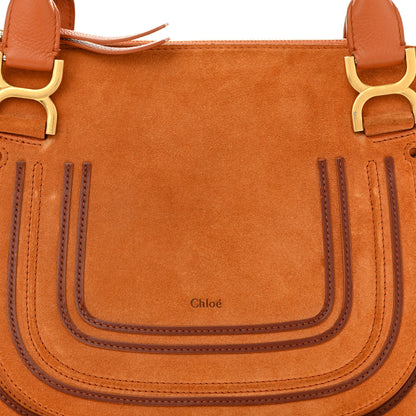 Chloe Suede Calfskin Braided Medium Marcie Double Carry Henna Orange 8 of 12