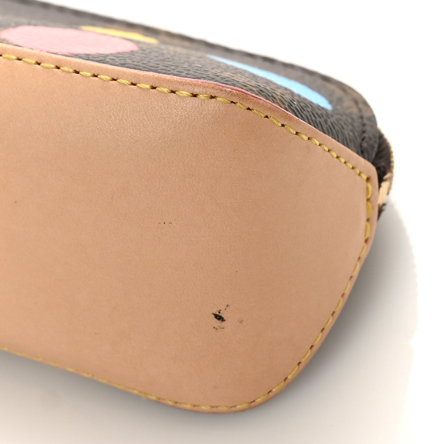 X YK Monogram Dots Elizabeth Pencil Pouch Multicolor