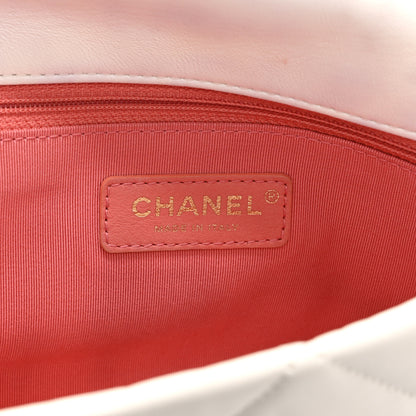 Chanel Lambskin Quilted Logo Strap Flap Black White 6 of 11