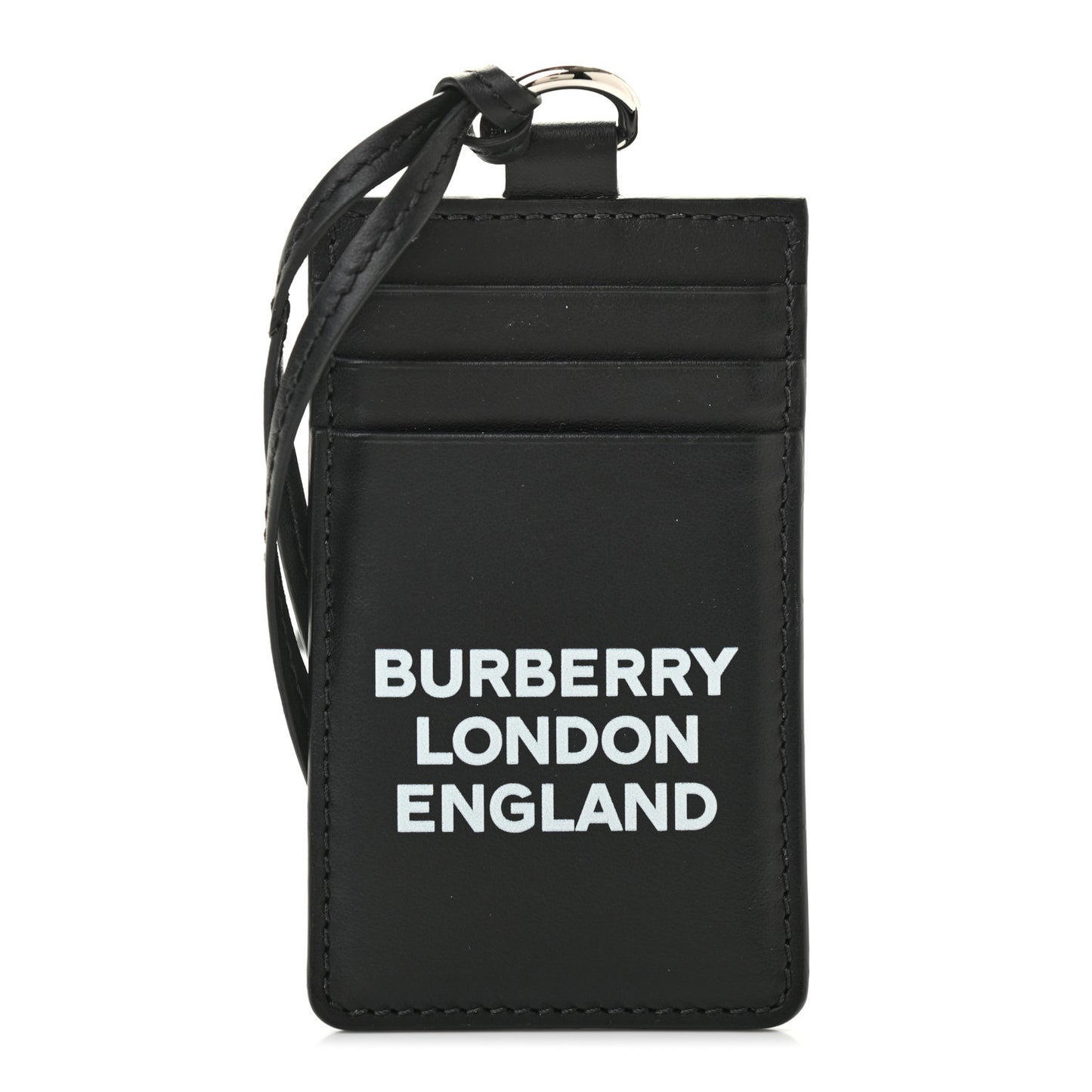 Calfskin Elmer Lanyard Card Case Black