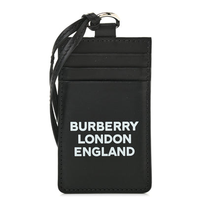 Burberry Calfskin Elmer Lanyard Card Case Black 1 of 8