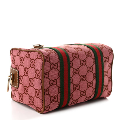 Gucci GG Supreme Web Mini GG Top Handle Bag Pink Beige 3 of 9