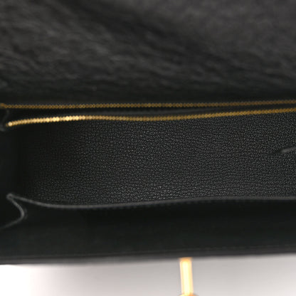 Hermes Ostrich Kelly Sellier 25 Black 5 of 10