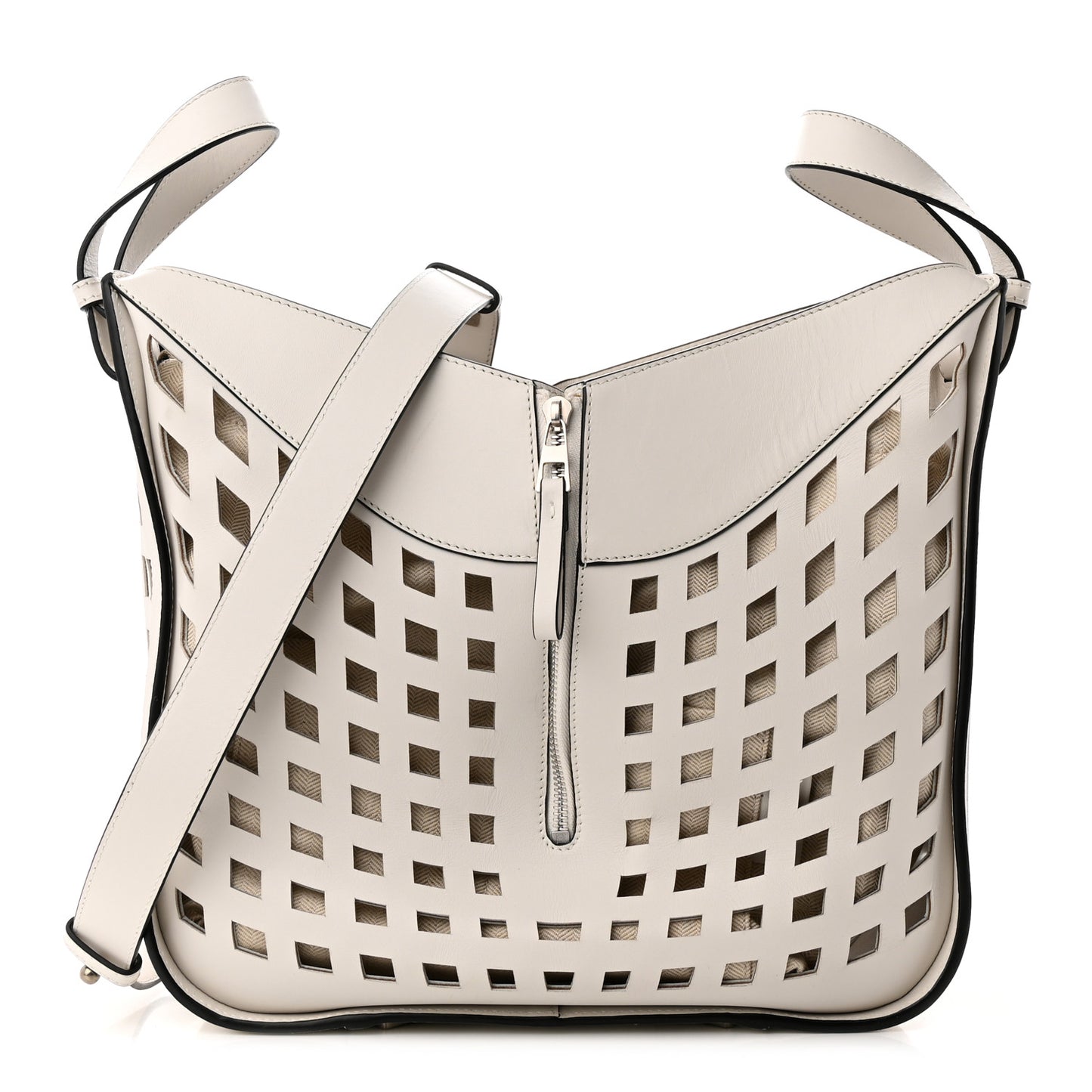 Calfskin Medium Tulip Hammock Shoulder Bag White