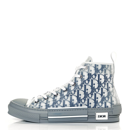 Christian Dior Technical Canvas Oblique Mens B23 High Top Sneakers 44 Blue White 1 of 10