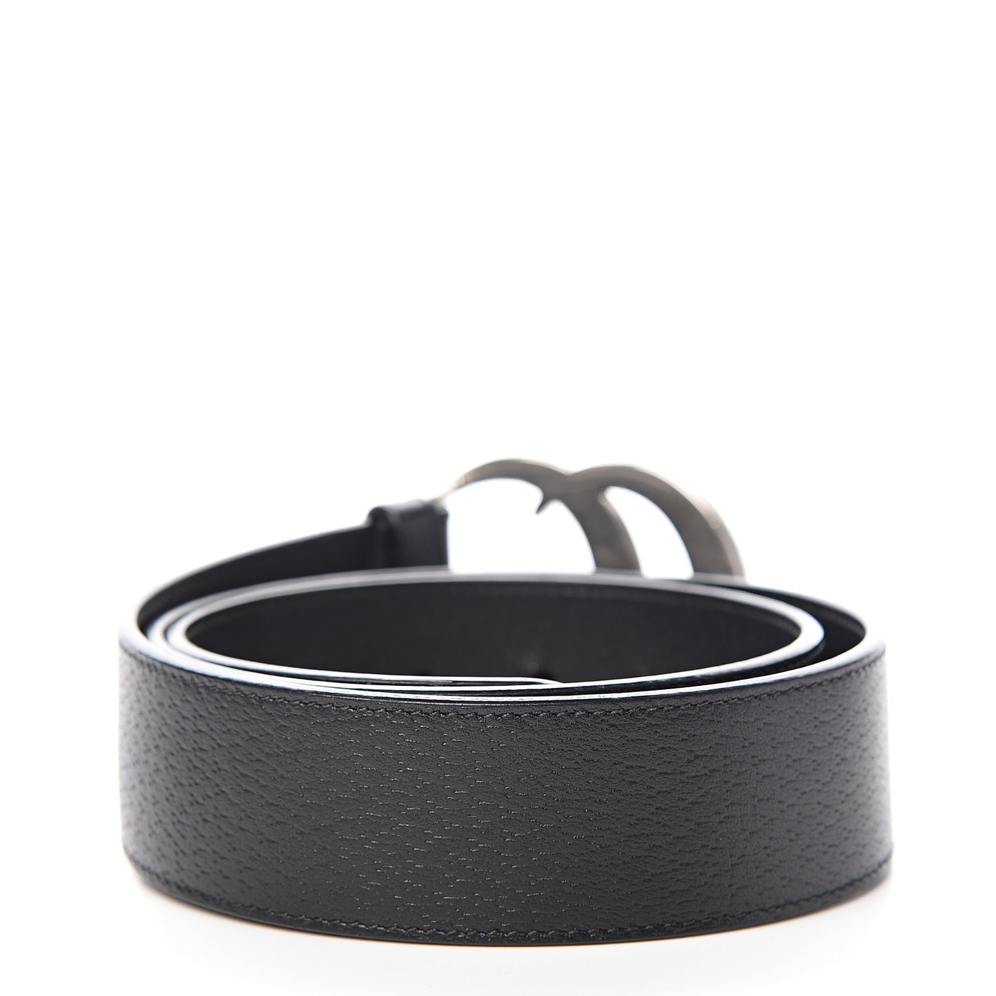 Textured Dollar Calfskin Nickel Double G 40mm Belt 85 34 Black