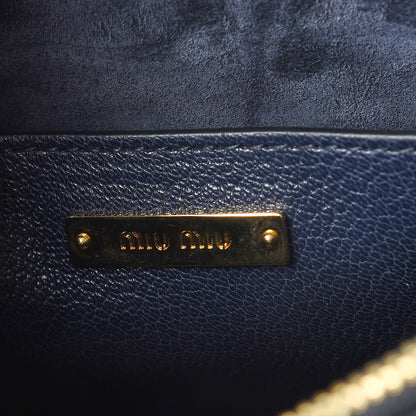 Miu Miu Goatskin Madras Tote Baltico 6 of 11